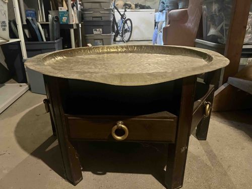 Moroccan Style Brass Tray Coffee Table