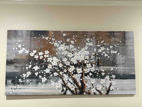 Textured Cherry Blossom Canvas Art