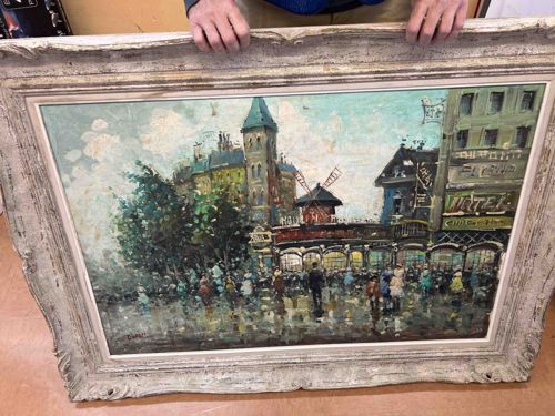Impressionist Oil Painting of the Moulin Rouge by Burnett