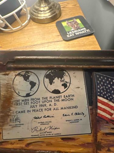 Apollo 11 Lunar Plaque Commemorative Metal Tray