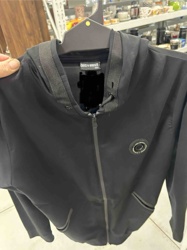 David & Brendo Black Full-Zip Hooded Jacket