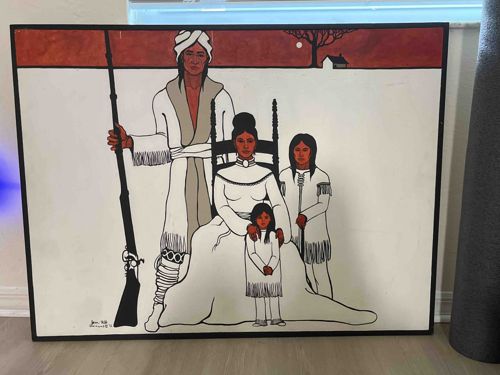 Joan Hill (Cheyenne-Muscogee Creek) Original Painting: Native Family Portrait