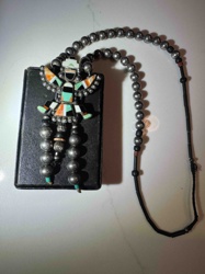Southwestern Inlay Kachina Figure Pendant Necklace