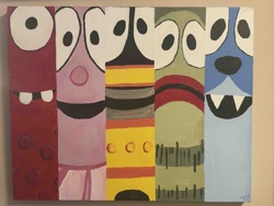 Five Monster/Character Faces Painting