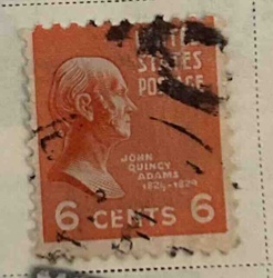 Used United States 6 Cents John Quincy Adams Postage Stamp