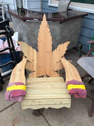 Cannabis Leaf Themed Adirondack-Style Chair