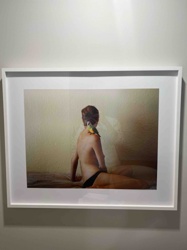 Framed Photographic Print: Woman with Bird