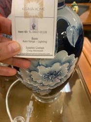 Karma Home Blue and White Floral Ceramic Table Lamp Base