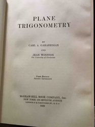 Plane Trigonometry by Garabedian and Winston (1929)