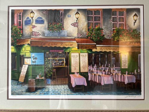 La Lune Rousse Restaurant Scene Print