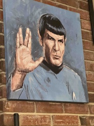 Painting of Spock doing the Vulcan Salute