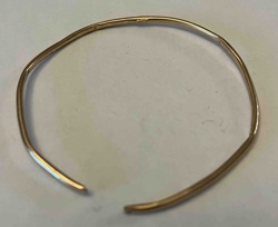 Broken and Dented Gold-Tone Wire Bangle Bracelet