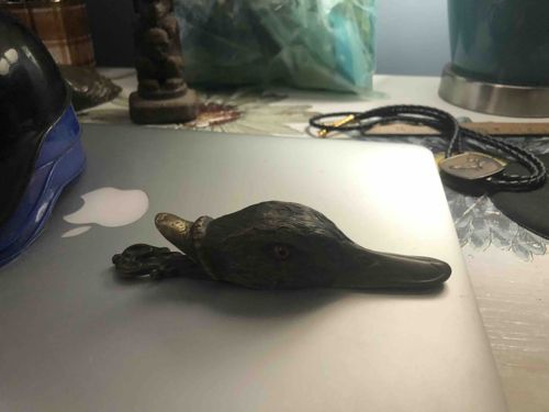 Bronze Duck Head and Neck Sculpture / Paperweight