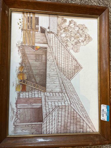 Architectural Homestead Print, Signed TiMAssA