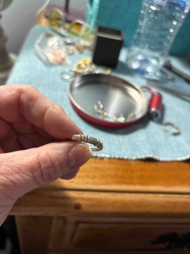 Two-Tone Textured eternity Band Ring