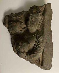 Ancient Stone Architectural Fragment with Figural Carving