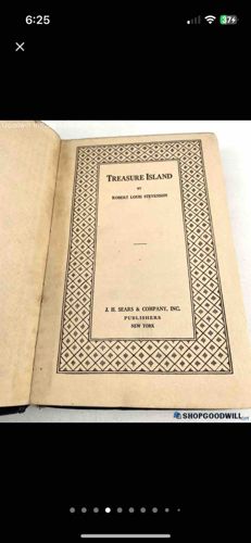 Treasure Island Book by Robert Louis Stevenson (J.H. Sears & Co. Publishers)