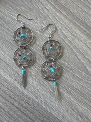Dreamcatcher Style Dangle Earrings