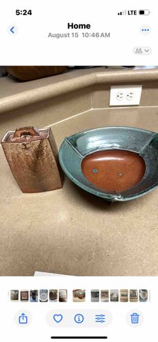 Artisan Ceramic Lidded Vessel and Asymmetrical Bowl Set