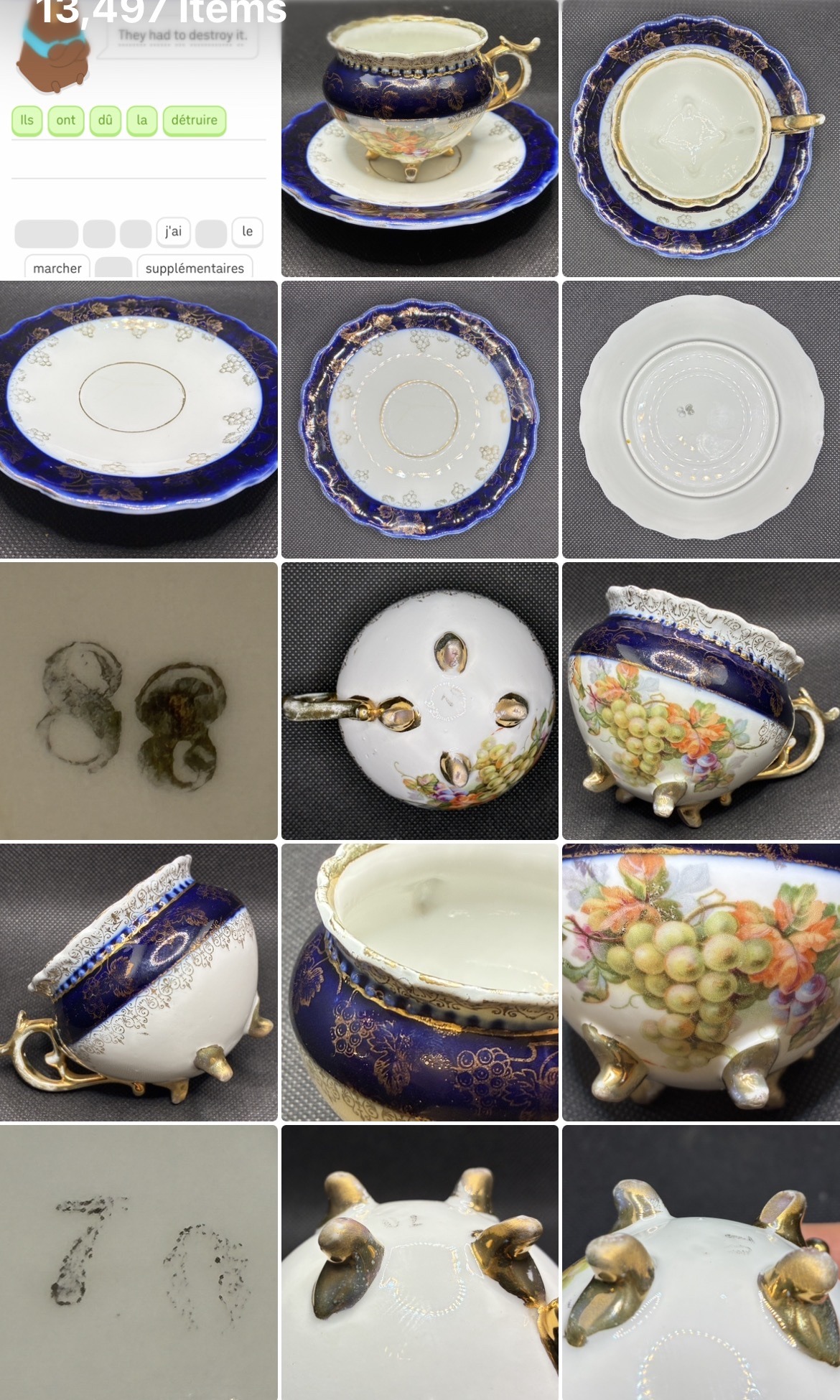 Submitted photo of Porcelain footed cup and saucer set