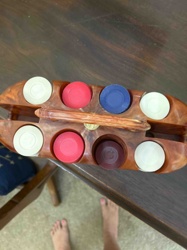 Vintage Bakelite Poker Chip Caddy with Chips