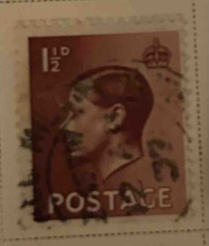 King George VI 1½d Postage Stamp