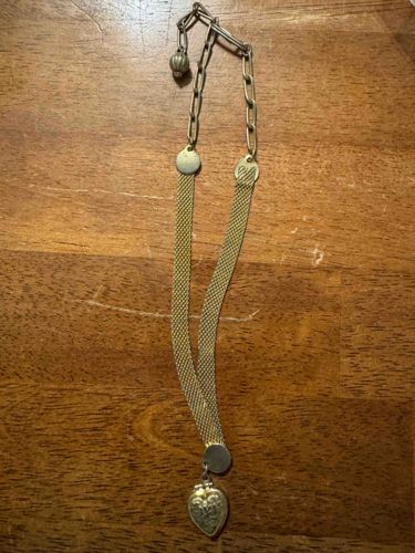 Vintage Mesh and Chain Locket Necklace