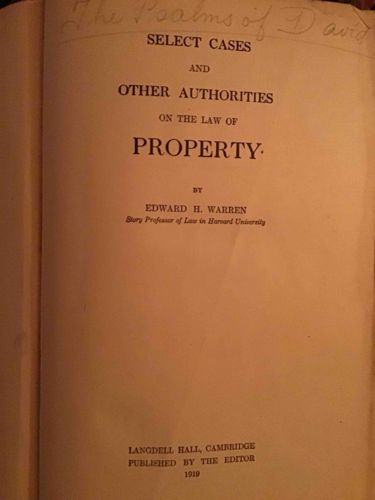 Select Cases and Other Authorities on the Law of Property by Edward H. Warren (1919)