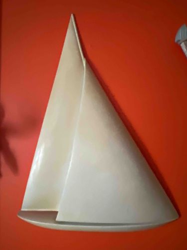 Mid-Century Modern Ceramic Sailboat Wall Sculpture