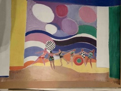 Abstract Figurative Beach Scene Painting