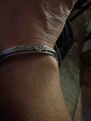 Engraved Sterling Silver Bangle Bracelet