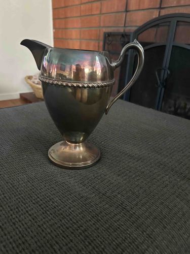 Silver-Toned Creamer with Rope Detail