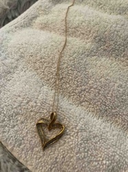 Yellow Gold Diamond Heart Pendant Necklace