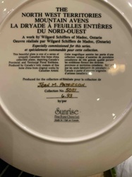 The North West Territories Mountain Avens Collectible Plate (Reverse)