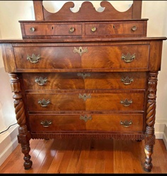 Empire or Late Federal Style Chest of Drawers with Mirror
