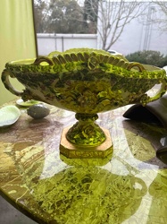 Ardalt Fiori Antico Two-Handled Centerpiece Bowl with Pedestal Base