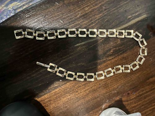 Mid-Century Modernist Rectangular Link Necklace