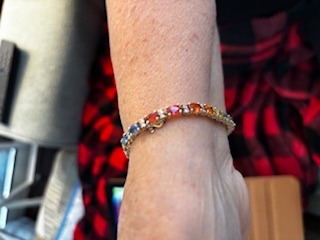 Submitted photo of Multicolor gemstone tennis bracelet (unauthenticated)