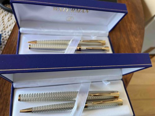 Waterman Hemisphere Silver Zig Zag Pen Set