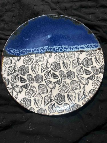 Handmade Ceramic Coastal Theme Plate