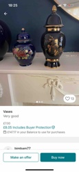 Pair of Decorative Lidded Jars (Ginger Jars / Urns)