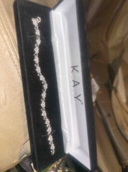 Kay Jewelers Silver-Toned Heart Link Bracelet