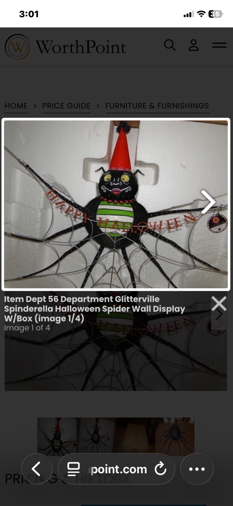 Submitted photo of Glitterville Spinderella Halloween Spider Wall Display (not authenticated)
