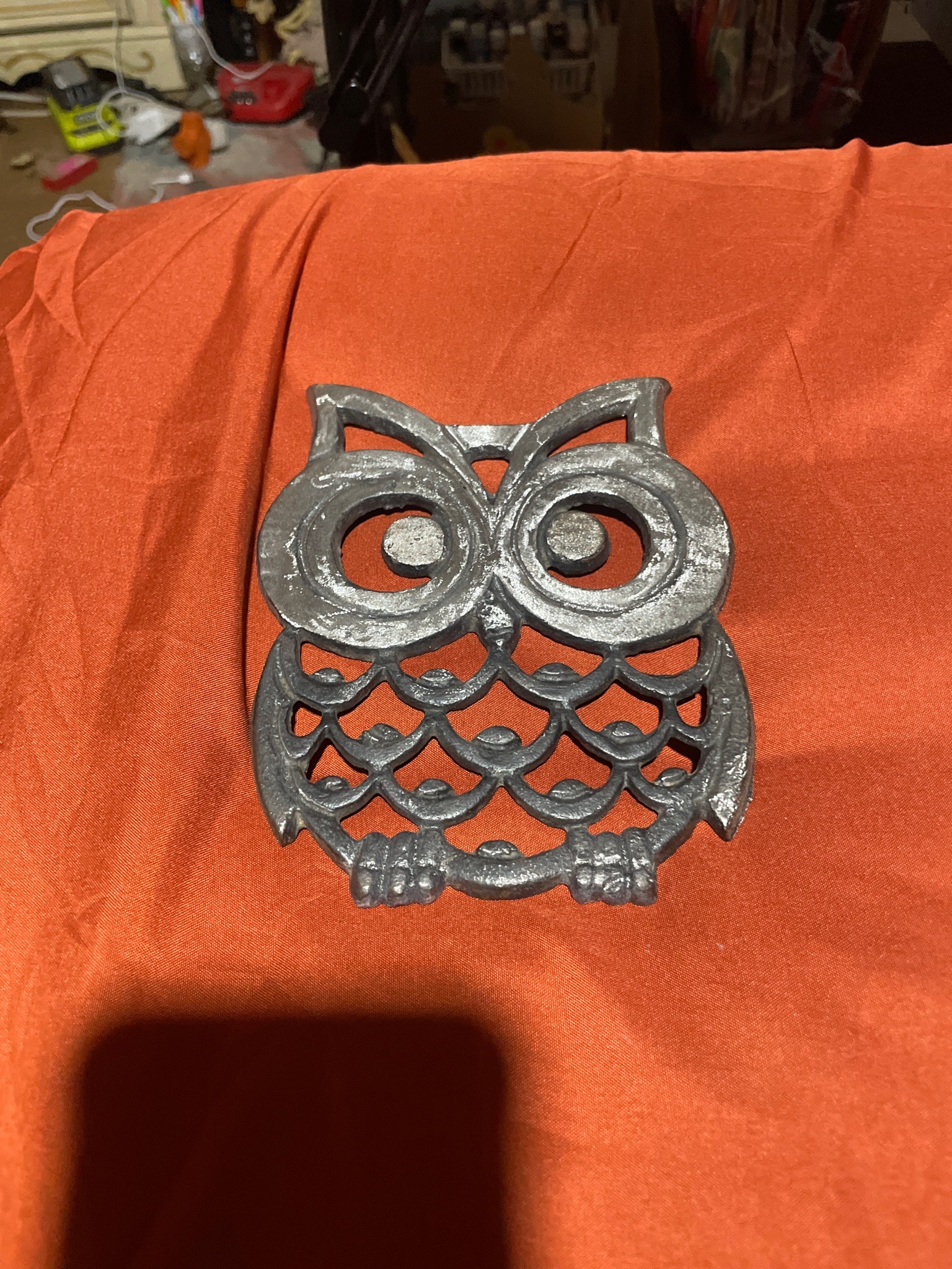 Submitted photo of Cast iron owl trivet