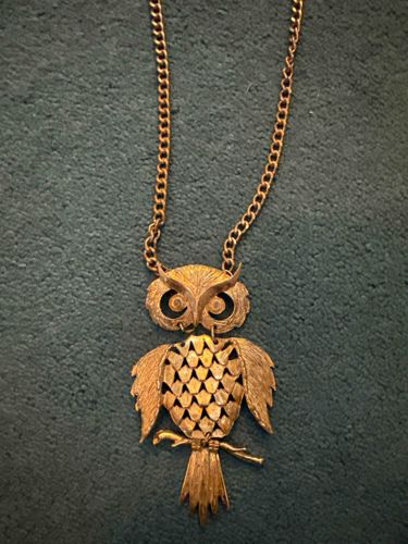 Vintage Owl Pendant Necklace