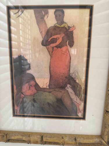 Framed Print of 'Te Tiare Farani' (The French Flower) by Paul Gauguin