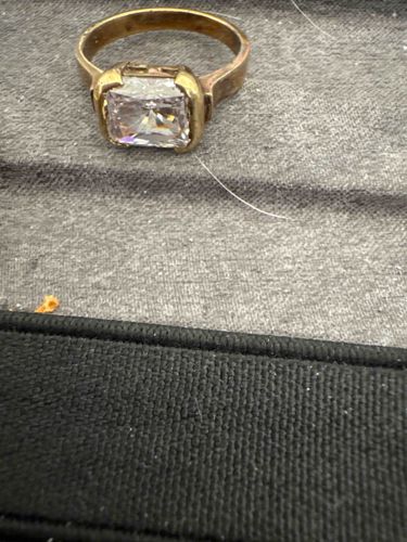 Princess-Cut Solitaire Ring in Yellow Gold Tone