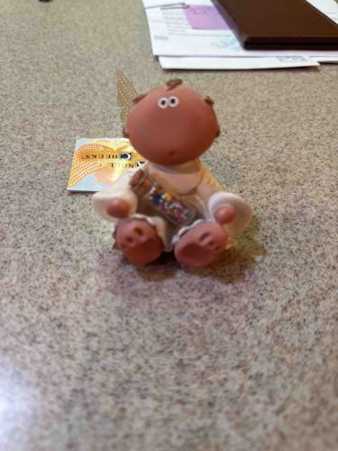 Baby Angel Figurine with Message Bottle