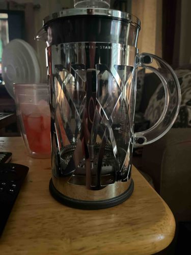 Starbucks Branded Glass French Press Coffee Maker with Chrome Frame