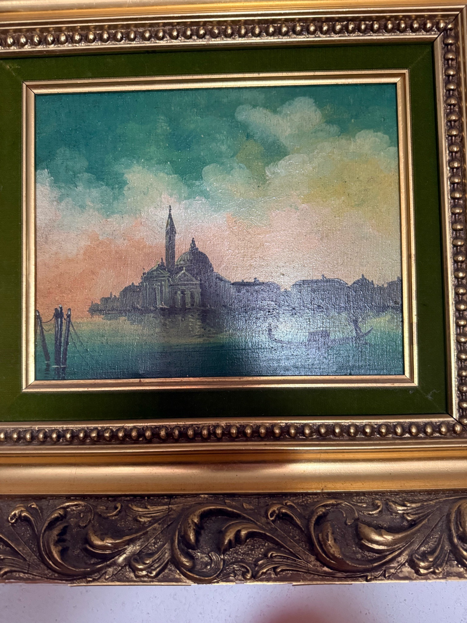 Submitted photo of Oil painting depicting a Venetian lagoon scene